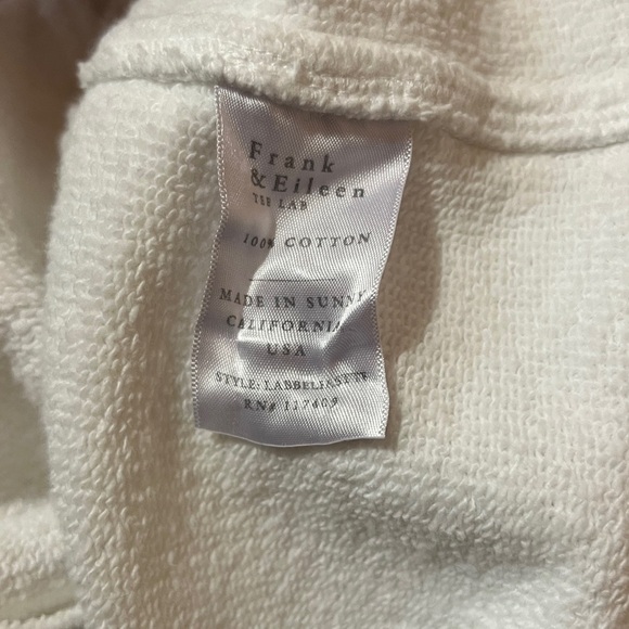 Frank & Eileen | Belfast Sweatshirt Peacoat Jacket Triple Fleece White Size XS - Picture 11 of 12